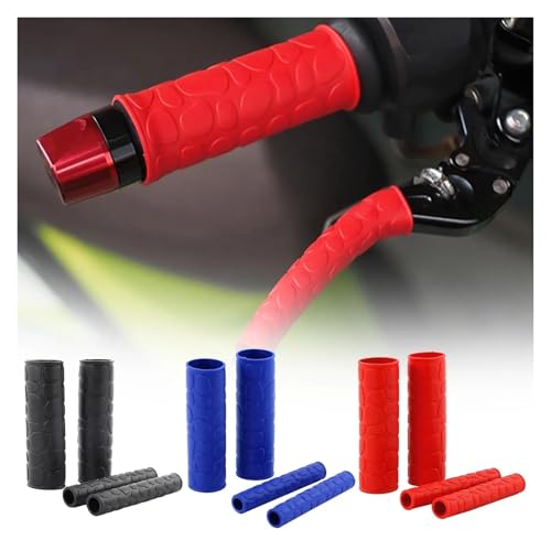 Non-Slip Rubber Grip Glove Motorcycle Handle Cover Universal Heat Shrinkable Grip Cover Sleeve Handlebar Covers Accessories Handlebars Grips - color: Black
