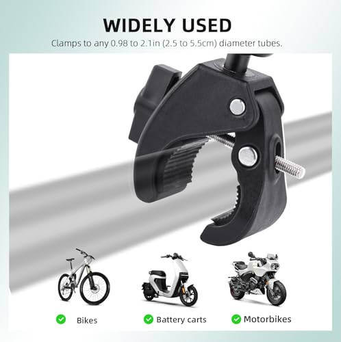 Bike Holder Mount Adapter for DJI RC 2/ RC Controller,360° Dual Ball Head Motorcycle Handlebar Holder Clamp for DJI Mini 4 Pro/Mini 3 Pro/Air 3/Mavic 3 Pro Smart Remote Controller, Black