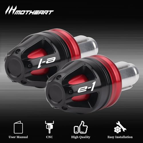 Motorcycle Handlebar End Caps For Ninja e-1 2023-2024 Z e-1 2024-2025 7/8” Bars 17mm Diameter CNC Handlebars (See details below) ninja e-1 z Accessories (Red) - color: Red