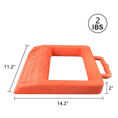 ROBLOCK Pallet Jack Chock Heavy Duty Wheel Chock, Pallet Jack Stopper for Truck 14.2" Length x 11.2" Width x 2" Height (1 Pack, Orange) - color: Orange(1 Pack)