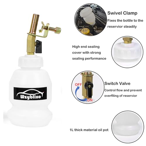 2L Vacuum Brake Bleeder - Vacuum Brake Bleeder Kit with Brake Fluid Extractor and 1L Refilling Bottle with Adapters