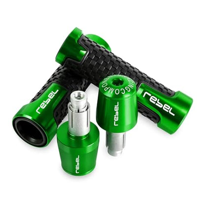 7/8'' Anti-Slip Grip Hand Motorcycle Handlebar Handle Bar Grips End Plugs For HONDA Rebel300 CMX500 CMX300 Rebel CMX 500 300(A-GREEN) - color: A-GREEN