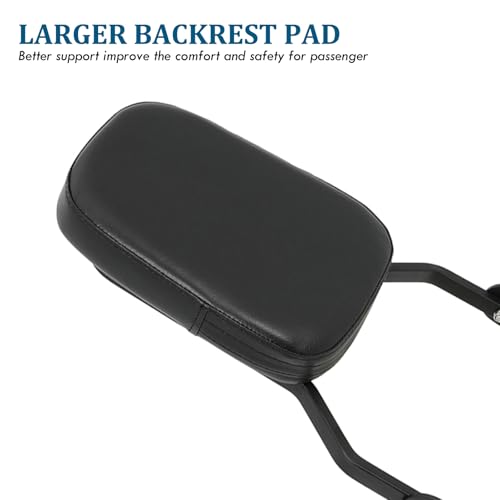 Passenger Sissy Bar Rear Backrest Pad for Harley Street Bob FXBB Softail Slim FLSL Deluxe FLDE Heritage Classic FLHC FLHCS 2018-2023, Black
