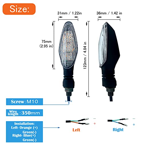 LED Sequential Turn Signal Light E-MARK Vehicle Inspection 2pcs set Motorbike Universal High brightness Winker DC12V (Clear / 2pcs, Model 2 PRO) - color: Clear / 2pcs, size: Model 2 PRO