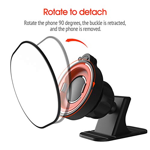Car Phone Mount Without Magnetic, Stick On Dashboard 360° Rotatable Universal Cell Phone Holder with Ultra-Lock Quick Mount Strongest Adhesive Compatible with iPhone/Google 【Series C - 1st Gen】 - color: Car Phone Mount【Dashboard】