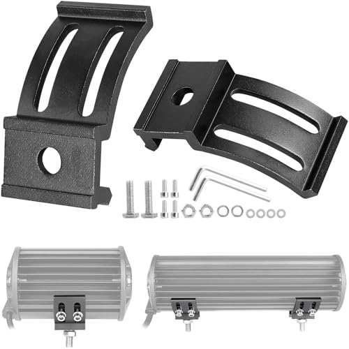 Light Bar Mounting Brackets, 2PCS Universal Base Mount Bracket Kits Adjustable for LED Pod Lights Cubes Fog Light Bar - 2 Years Warranty