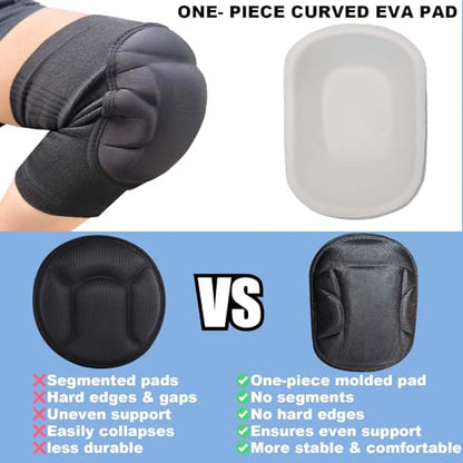 Volleyball Knee Pads for Men & Women Wrestling, Football, Basketball, Anti-Slip Sports Knee Sleeves for Skating - Soft Knee Pad with Thick Foam for Gardening, Cleaning, Flooring Work - Black S/M