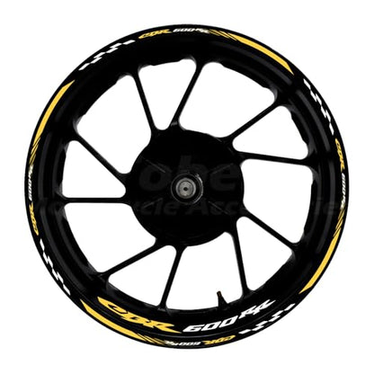 CBR 17 inch Wheel Rim Stickers Decals Tape Compatible with CBR600RR 2003-2025 F5 Motorcycle Reflective Rim Tapes Sticker Stripe (Ceep Yellow) - color: Ceep Yellow