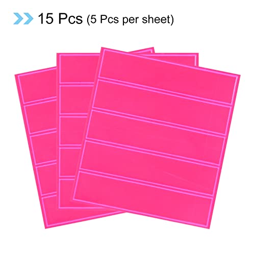 PATIKIL Reflective Stickers, 15 Pack 1 x 4.5" Waterproof Adhesive High Visibility Night Caution Warning Safety Tape Strips for Backpacks Bikes Helmets, Pink - color: Pink