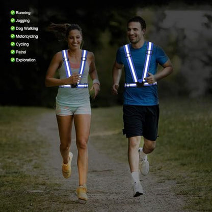 Reflective Vest Running Gear, 2Pack High Visible Safety VES for Cycling Jogging Running Walking, Adjustable for Men Women - color: 2 x Blue