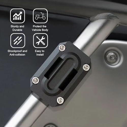 2 PCS Motorcycle Engine Guard Bumper Protection Block, Crash Bar Decor Slider, Anti-Scratch Drop Frame Guard, Universal for 22mm/25mm/28mm Diameter Engine Bar (Black)