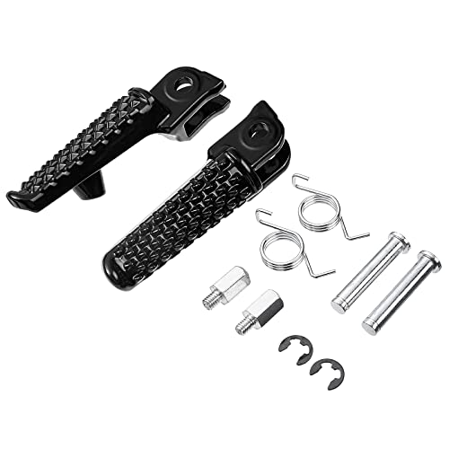 Motorcycle Front Foot Pegs Footrests Pedal for Honda 2003-2023 CBR 600RR, 2004-2023 CBR 1000RR, 2008-2023 CB1000R Models (Front-Black) - color: Front-Black