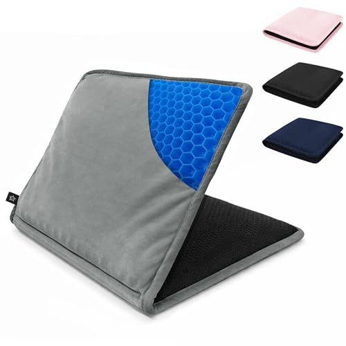 SPRING SEAON Large Gel Seat Cushion for Pressure Relief – Honeycomb Buffer Design with Extra Thick Filling, Anti-Slip Bottom, Perfect for Long Sitting, Travel, Airplane and Daily Comfort (Gray) - color: Gray