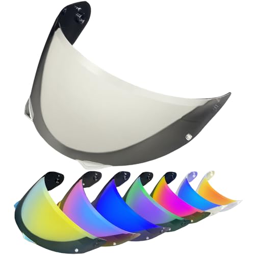 HJ-33 Helmet Visor For i90.Replacement Motorcycle Helmet Shield Compatible with HJC i90 (Silver) - color: Silver