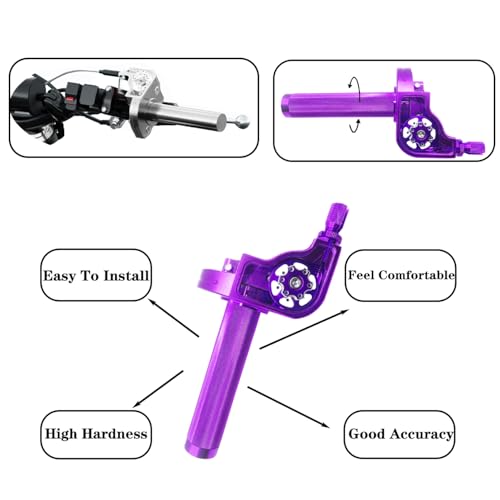 Motorcycle Throttle Grip 7/8" 22mm CNC Aluminum Quick Twister with Throttle Cable for KLX CR CRF EXC XR CRF50 CRF230 50 110 125 230 250 Dirt Pit Bike Motocross Motorbike Quad ATV - color: Purple
