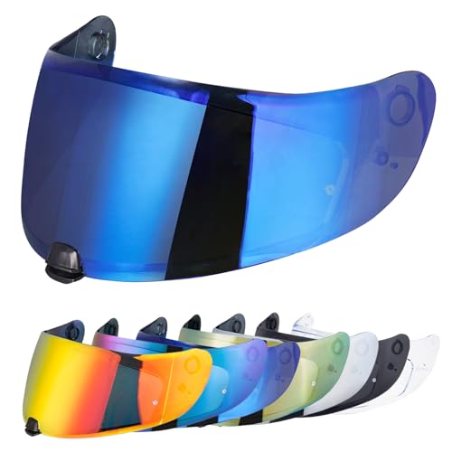 VCOROS C70 Motorcycle Helmet Shield For FG-17 FG-ST IS-17 HJ20M Full Face Helmet Visor Shield Accessories (Chrome Blue) - color: Chrome Blue