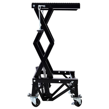 Hydraulic Motorcycle Scissor Lift Stand 300 Lbs Dirt Bike Jack Foot Pedal Lifting Portable Garage Repair Platform Wheel Shop Maintenance 300 lbs Black
