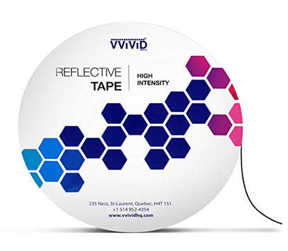VViViD Black Reflective Air-Release Adhesive Vinyl Tape Roll (1" x 15ft) - size: 1" x 15ft