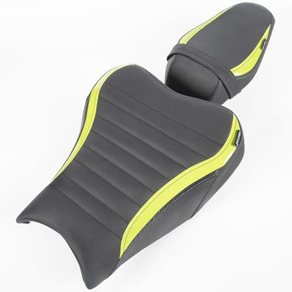 Motorcycle Driver Rider Rear Passenger Seat fit for Z900 Z 900 2017 2018 2019 2020 2021 2022 2023 2024 Pressure Relief Soft Pillion Saddle Cushion Pad, Light Green - color: Front & Rear - Light Green