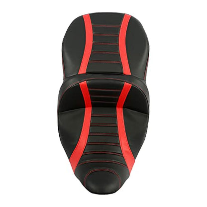 C.C. RIDER GEL Seat Hammock Driver Passenger Seat Fit for Harley Touring 2009-2023 Road King Street Glide Road Glide Electra Glide - color: Red *Gel