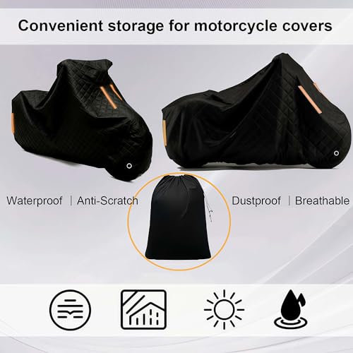 Hail Protection Motorcycle Cover for Kawasaki Ninja H2 SX SE Outdoor Thicken Hail Motor Bike Cover丨Waterproof Anti-Scratch Windproof with Lock Holes & Lining-JI59 - size: for Ninja H2 SX SE