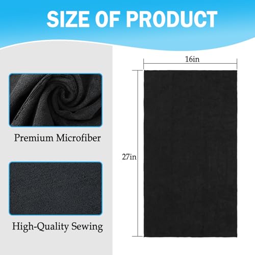 Puomue Black Salon Towels, Super Soft and Absorbent Microfiber Hair Towel for Salon, Bath, Spa, Pool and Home, 27 inch X 16 inch (Black - 24 Pack) - color: Black - 24 Pack