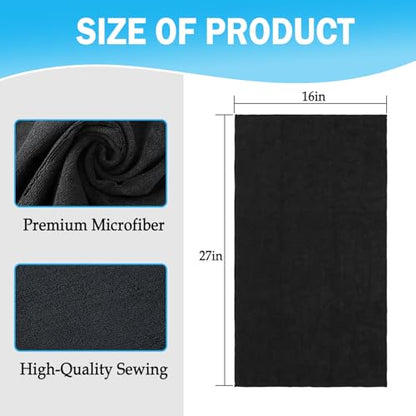 Puomue Black Salon Towels, Super Soft and Absorbent Microfiber Hair Towel for Salon, Bath, Spa, Pool and Home, 27 inch X 16 inch (Black - 24 Pack) - color: Black - 24 Pack