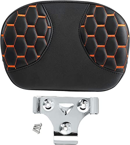 C.C. RIDER Sissy Bar Passenger Backrest Pad For Harley Touring Softail CVO Road Glide Street Glide Road King Electra Glide Softail Street Bob - color: Sissy Bar-Orange Stitching