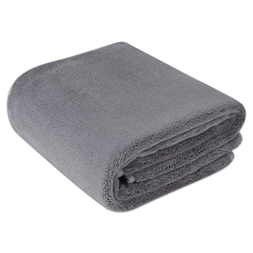 Amazon Basics Super Absorbent Microfiber Car Drying Towel, Streak-Free, Non-Abrasive, 36"L x 25"W, Gray - color: Gray, size: 36"L x 25"W