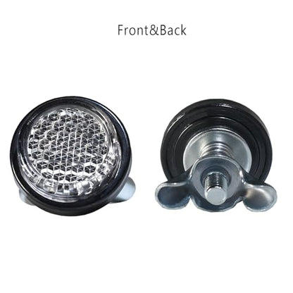 White Reflector Motorcycle License Plate Bolts and Nuts - color: White