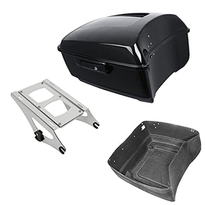 TCMT 13.7" King Motorcycle Trunk Two Up Mounting Rack Fit For Harley 2014-2025 Touring CVO Road King Road Glide Street Glide Electra Glide Pack - color: Style A Chrome 2 Up Rack#2