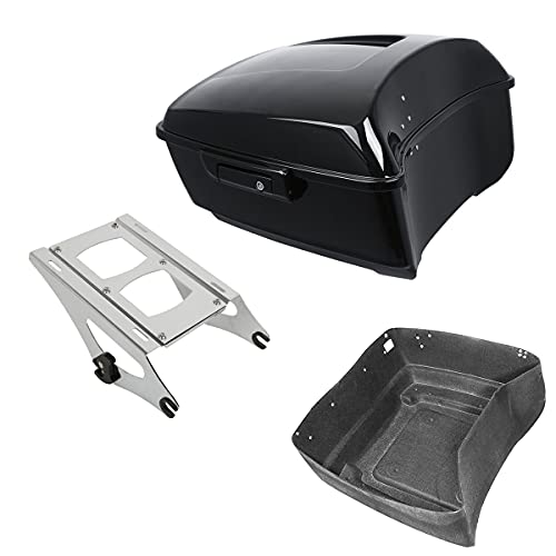 TCMT 13.7" King Motorcycle Trunk Two Up Mounting Rack Fit For Harley 2014-2025 Touring CVO Road King Road Glide Street Glide Electra Glide Pack - color: Style A Chrome 2 Up Rack#2