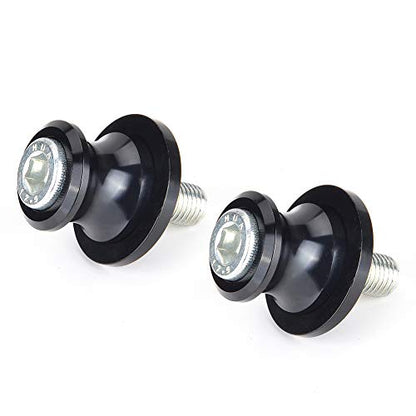 Goldfire 2pcs 10MM M10 X1.25 Motorcycle Swing arm Sliders Spools CNC Swing Arm Stand Screw for FZR 1000/600R/400 for Kawasaki Z750 /Z750S/ Z750R /ER-6F /ER-6N /Duke 125/200/390 (Black) - color: Black