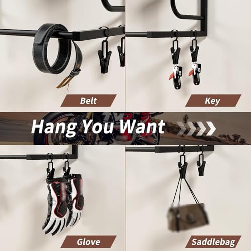 Helmet Storage Wooden Rack Wall Mount,Entrance Hall Motorcycle Helmets Hat Hanger,Multifunction Helmet Display Holder,Durable Beautiful,with 4 Glove Clips,for Helmets Gloves Keys (C) - color: C