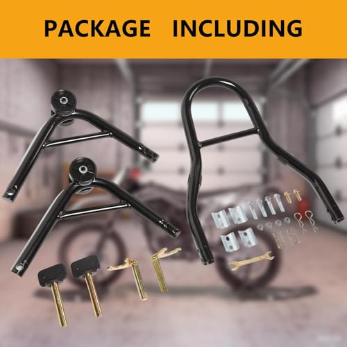 Motorcycle Stand 850LBS Heavy Duty Rear Wheel Lift, U+L Fork Combo Swingarm Spool Paddock Stand for Sport & Dirt Motorcycles, Black