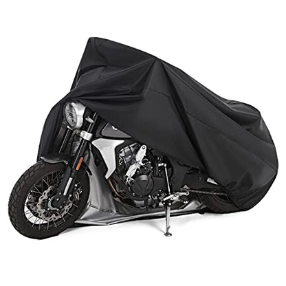 Motorcycle Cover All Season Universal Weather Waterproof Motorbike Cover with Lock-Holes & Storage Bag XXL Motorcycles Vehicle Cover for Harley Davidson, Honda, Suzuki, Kawasaki, Yamaha - size: XXL