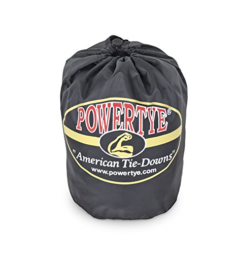 PowerTye 1.5in x 6ft Ergonomic Ratchet Tie-Down Kit w/Latching Hooks, Soft-Tyes, and Storage Bag - Made in USA - 1,000 lb. WLL / 3,000 lb. Breaking Strength - Red (Kit) - color: Red