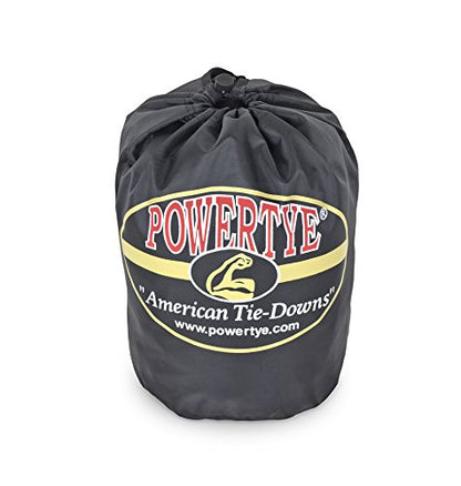 PowerTye 1.5in x 6ft Ergonomic Ratchet Tie-Down Kit w/Latching Hooks, Soft-Tyes, and Storage Bag - Made in USA - 1,000 lb. WLL / 3,000 lb. Breaking Strength - Red (Kit) - color: Red
