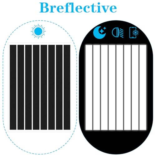16PCS Black Reflective Tape, Motorcycle Helmet Decals Reflective Stickers for Helmet Motorcycle Helmets Stickers Night Visibility Safety Decal for Motorcycles Scooters Bike Helmets Stroller