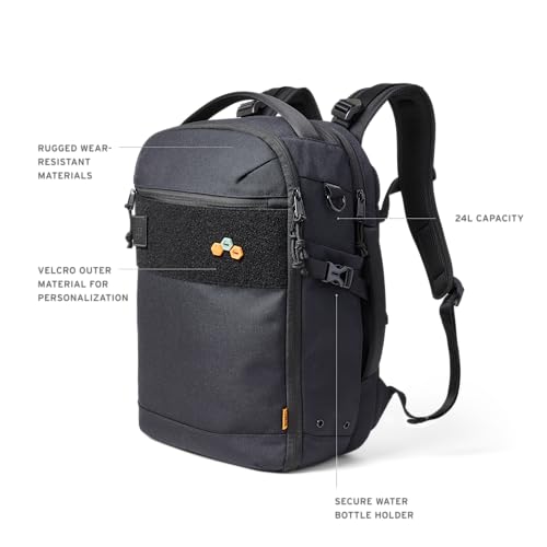 URBAR ARMOR GEAR UAG 24-Liter Laptop Backpack - Fits up to 16" Laptop Clamshell Opening Side Bottle Holder Pocket Travel Carry-on Luggage Daypack, Premium Tech Black - color: Premium Tech - Black, size: 24-Liter