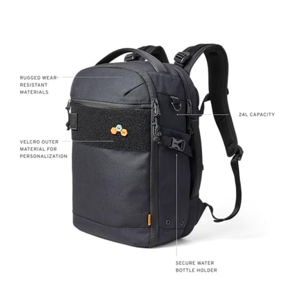 URBAR ARMOR GEAR UAG 24-Liter Laptop Backpack - Fits up to 16" Laptop Clamshell Opening Side Bottle Holder Pocket Travel Carry-on Luggage Daypack, Premium Tech Black - color: Premium Tech - Black, size: 24-Liter