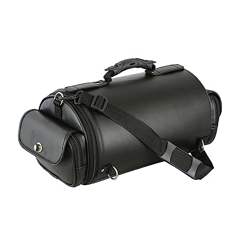 Daniel Smart Motorcycle Sissy Bar Roll Bag with Multiple Pockets - Secure Your Luggage and Stuff with Ease - Includes Rain Cover for All-Weather Protection - Perfect for Motorcycle Touring – Black - color: DS382