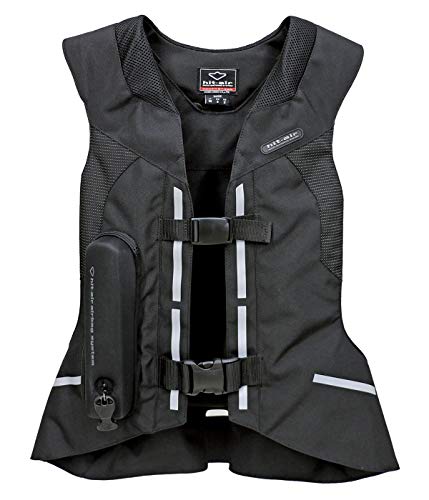 Hit-Air ST Airbag Vest - All-in-One Harness for Motorcycle & Equestrian Safety - Lightweight, Adjustable, Reflective - color: Black, size: Small