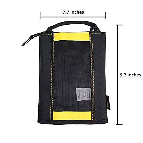 MELOTOUGH Canvas Zipper Tool Pouch Zipper Bag -Fastener bag with Mesh Window and Hanging Grommets 2 pack - color: Yellow color