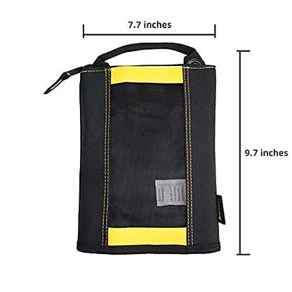 MELOTOUGH Canvas Zipper Tool Pouch Zipper Bag -Fastener bag with Mesh Window and Hanging Grommets 2 pack - color: Yellow color