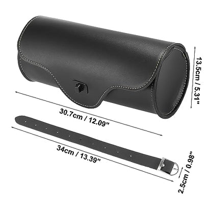 Motoforti Universal Motorcycle Handlebar Tool Bag Cycling Storage Bag Waterproof Faux Leather Black