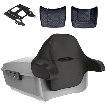 Advanblack 2024 Road Glide King Tour Trunk Pack Vechicle Bag Compatible with Motorcycle Harley Touring CVO Road Glide, Street Glide, 2023.5 2024 2025 Mounting Rack, Backrest & Liners (Billiard Gray) - color: Billiard Gray