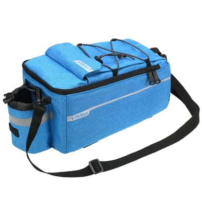 Lixada Bike Panniers Bike Trunk Bag Insulated Bag for Warm/Cool Items, Bicycle Rear Rack Storage Luggage Bicycle Seat Multifunctional Insulated Trunk Cooler Bag Shoulder Bag 11.4 6.3 6.7in - color: Blue