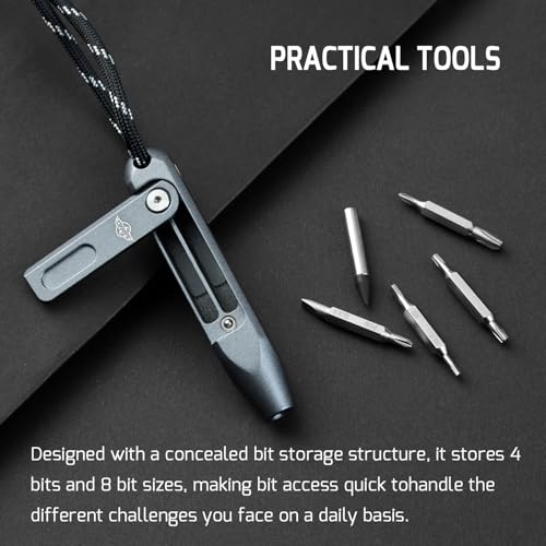 OKNIFE Otacle D1 Mini Precision Screwdriver Set, 9 in 1 EDC Multi Bit Pocket Screwdriver, Industrial S2 Steel Magnetic Bits for Work or Daily Use - color: Aluminum-grey