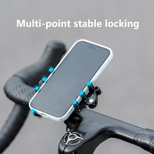 Bike Phone Mount, Heavy Duty Motorcycle Phone Holder, Anti-Shake 360°Rotation Bicycle Handlebar Cradle Compatible with iPhone 17 16 15 Pro Max, Samsung, 4.7"-7" Smartphones, MTB, E-Bike